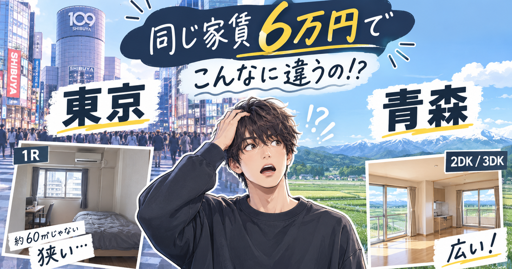 東京の家賃6万円と青森の家賃6万円を比べてみたら、暮らしの前提がかなり違った